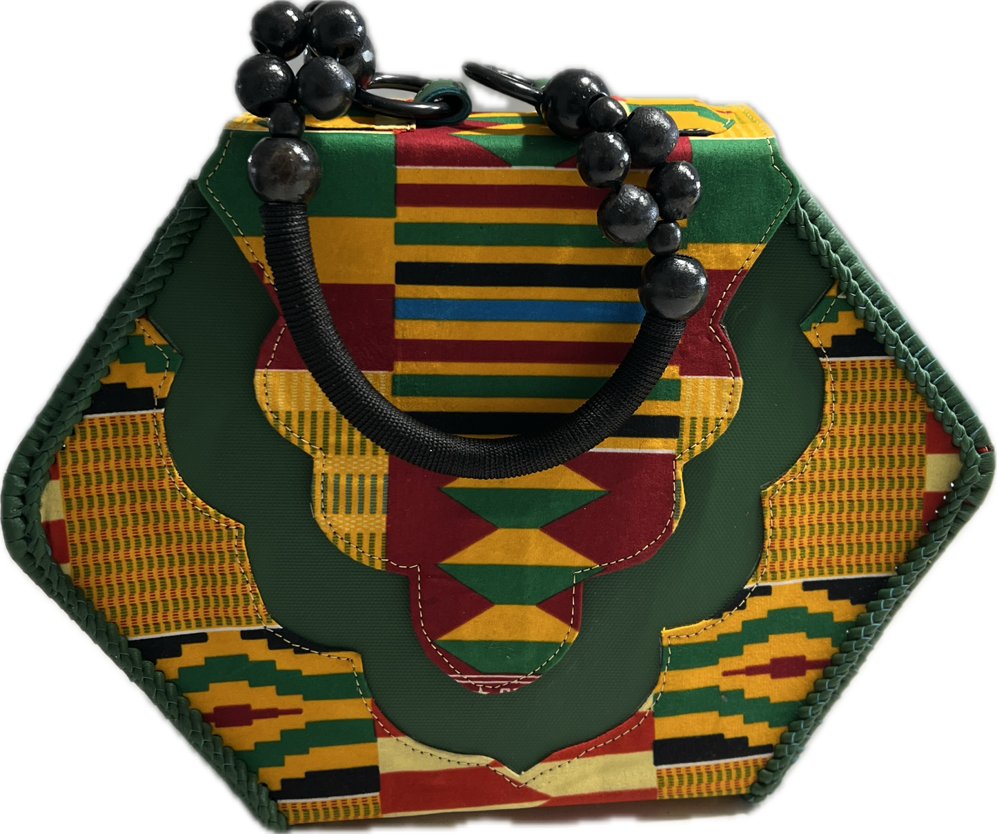 Nahdi Kente Hexagon Handbag