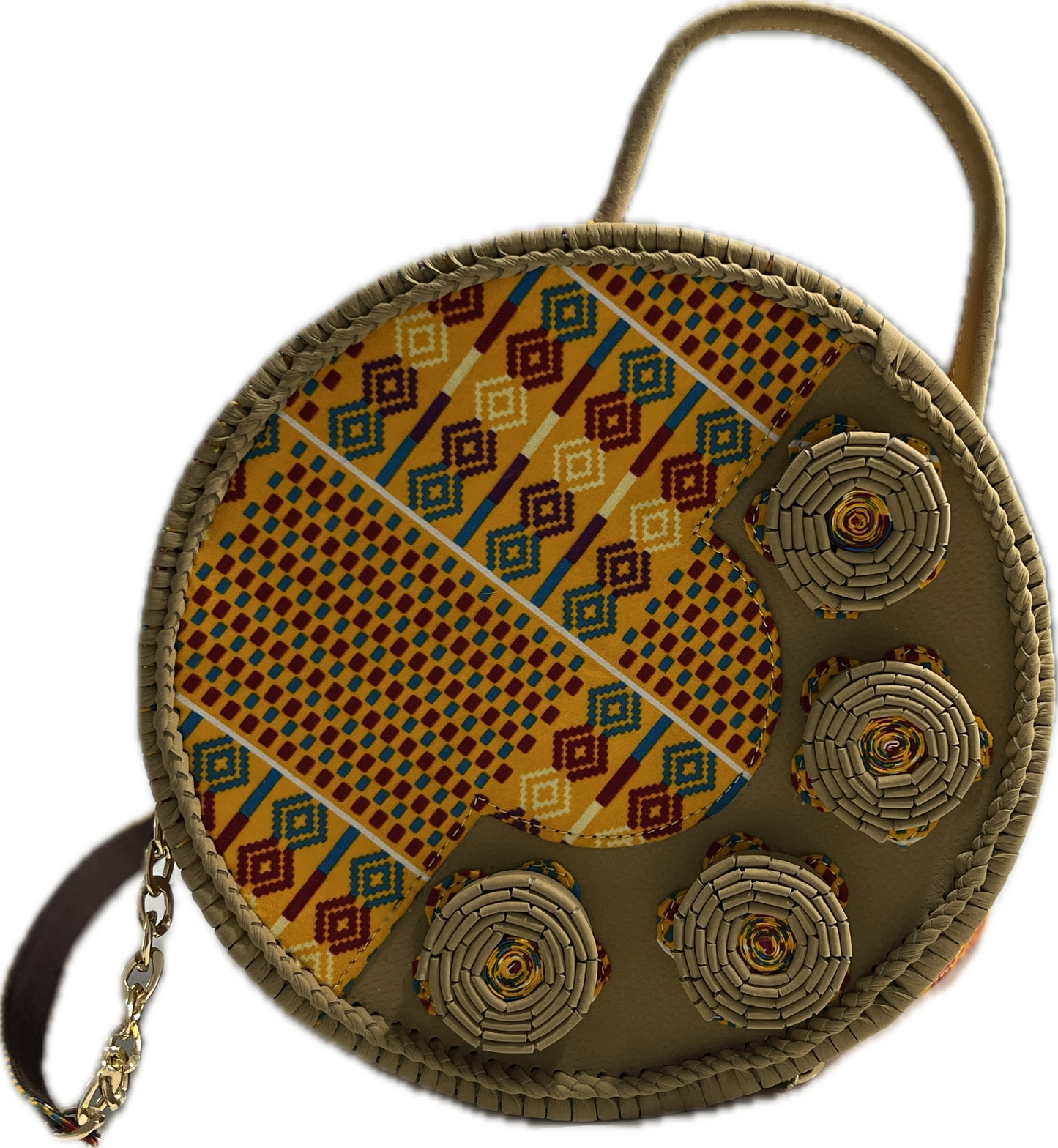 Kirah Kente Round Shoulder Bag